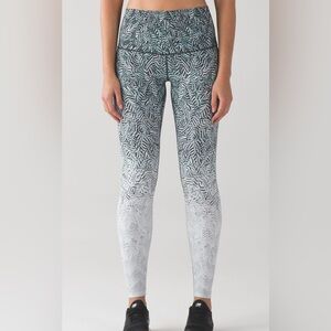 Lululemon Wunder Under Pant Hi-Rise Dazzle Nulux Dazzle Alpine White Black Sz 8